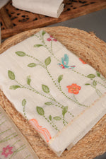 Load image into Gallery viewer, Conscious Couture Beige Muslin Cotton Pichwai Unstitched Suit Set