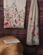 Load image into Gallery viewer, Beast & Beauty Beige Viscose Cotton Unstitched Suit Set