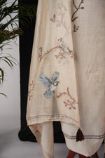Load image into Gallery viewer, Chirp & Charm Beige Viscose Cotton Unstitched Suit Set