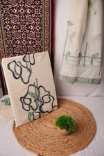 Load image into Gallery viewer, Good for you Off-White Pure Cotton Unstitched Suit Set