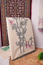 Load image into Gallery viewer, Ash Whisper Off-White Pure Cotton Unstitched Suit Set