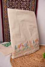 Load image into Gallery viewer, Fluid Harmony Off-White Pure Cotton Unstitched Suit Set