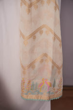 Load image into Gallery viewer, Fluid Harmony Off-White Pure Cotton Unstitched Suit Set