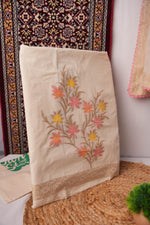 Load image into Gallery viewer, Made for You Off-White Pure Cotton Unstitched Suit Set