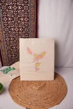 Load image into Gallery viewer, Made for You Off-White Pure Cotton Unstitched Suit Set