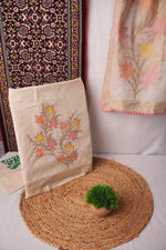 Load image into Gallery viewer, Made for You Off-White Pure Cotton Unstitched Suit Set