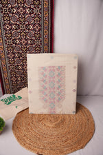 Load image into Gallery viewer, Slate Elegance Off-White Pure Cotton Unstitched Suit Set