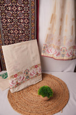 Load image into Gallery viewer, Cloudlike Cotton Off-White Pure Cotton Unstitched Suit Set