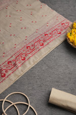 Load image into Gallery viewer, Ivory Meadows Red Cotton Unstitched Suit Set