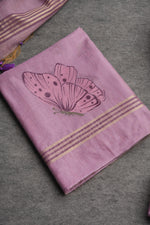 Load image into Gallery viewer, Bloom & Wings Lavender Muga Cotton Unstitched Suit Set