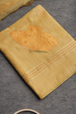 Load image into Gallery viewer, Bloom & Wings Yellow Muga Cotton Unstitched Suit Set