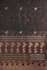 Load image into Gallery viewer, Effortless Essence Black Muga Silk Unstitched Suit Set