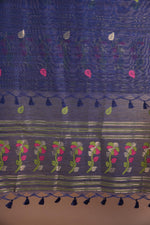 Load image into Gallery viewer, Effortless Essence Navy Blue Muga Silk Unstitched Suit Set