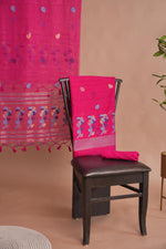 Load image into Gallery viewer, Effortless Essence Hot Pink Muga Silk Unstitched Suit Set