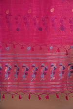 Load image into Gallery viewer, Effortless Essence Hot Pink Muga Silk Unstitched Suit Set