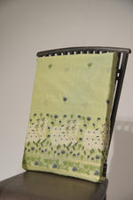 Load image into Gallery viewer, Blossom Muse Pista Green Shimmer Jamdani Pichwai Unstitched Suit Set