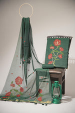 Load image into Gallery viewer, Elite Weave Dark Green Muga Cotton Unstitched Suit Set