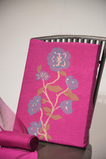 Load image into Gallery viewer, Elite Weave Rani Pink Muga Cotton Unstitched Suit Set