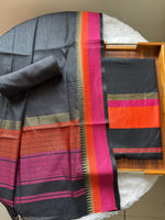 Load image into Gallery viewer, Regal Weaves Black Viscose Cotton Unstitched Suit Set