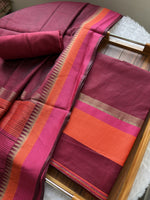 Load image into Gallery viewer, Regal Weaves Maroon Viscose Cotton Unstitched Suit Set