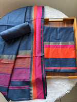 Load image into Gallery viewer, Regal Weaves Navy Blue Viscose Cotton Unstitched Suit Set