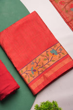 Load image into Gallery viewer, Sable Red Viscose Jacquard Unstitched Suit Set