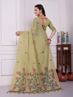 Load image into Gallery viewer, Tulsi Mist Pista Muga Cotton Jamdani Saree