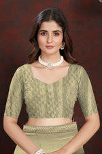 Load image into Gallery viewer, Twilight Green Satin Silk Saree