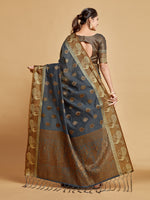 Load image into Gallery viewer, Vasudha Warm Grey Zari Woven Design Chanderi Cotton Saree