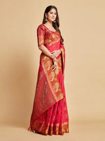 Load image into Gallery viewer, Vasudha Dusty Pink Zari Woven Design Chanderi Cotton Saree