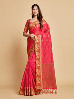Load image into Gallery viewer, Vasudha Dusty Pink Zari Woven Design Chanderi Cotton Saree
