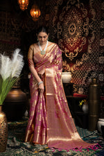 Load image into Gallery viewer, Vedika Purple Jimmi Choo Zari Woven Saree