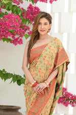 Load image into Gallery viewer, Yashodha Hazelnut Beige Jamewar Kashmiri Soft Modal Silk Saree
