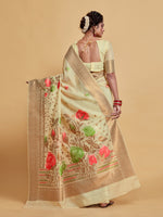 Load image into Gallery viewer, Gulabo Almond Beige Woven Jamewar Kashmiri Modal Silk Saree