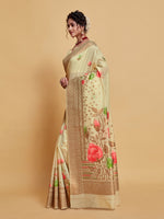 Load image into Gallery viewer, Gulabo Almond Beige Woven Jamewar Kashmiri Modal Silk Saree