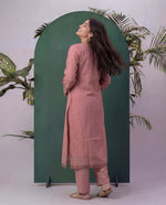 Load image into Gallery viewer, Bare Embellish Pink Muga Cotton Stitched Suit Sets