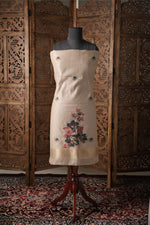 Load image into Gallery viewer, Modern Minimal Grey Floral Muga Cotton Unstitched Suit Set
