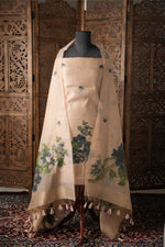 Load image into Gallery viewer, Modern Minimal Blossom Pink Jamdani Muga Cotton Unstitched Suit Set
