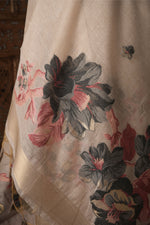 Load image into Gallery viewer, Modern Minimal Grey Floral Muga Cotton Unstitched Suit Set

