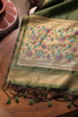Silk Whisper Lime Green Raw Silk Unstitched Suit Set