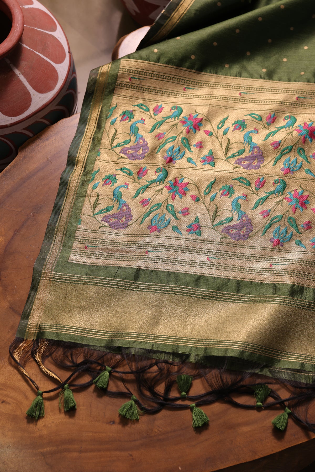 Silk Whisper Lime Green Raw Silk Unstitched Suit Set