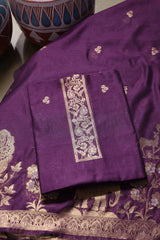 Solace Wine Soft Cotton Unstitched Suit Set