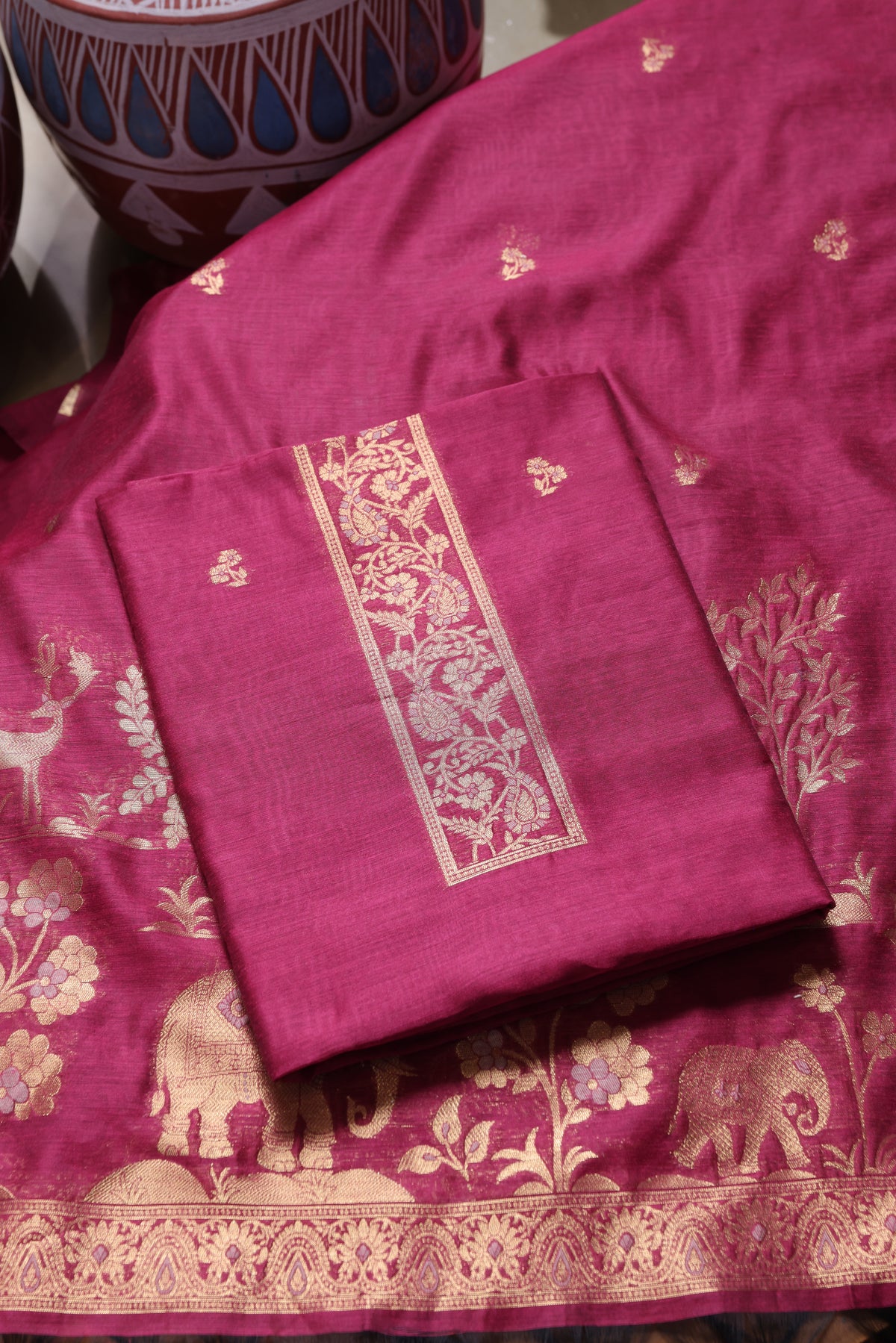 Solace Pink Soft Cotton Unstitched Suit Set
