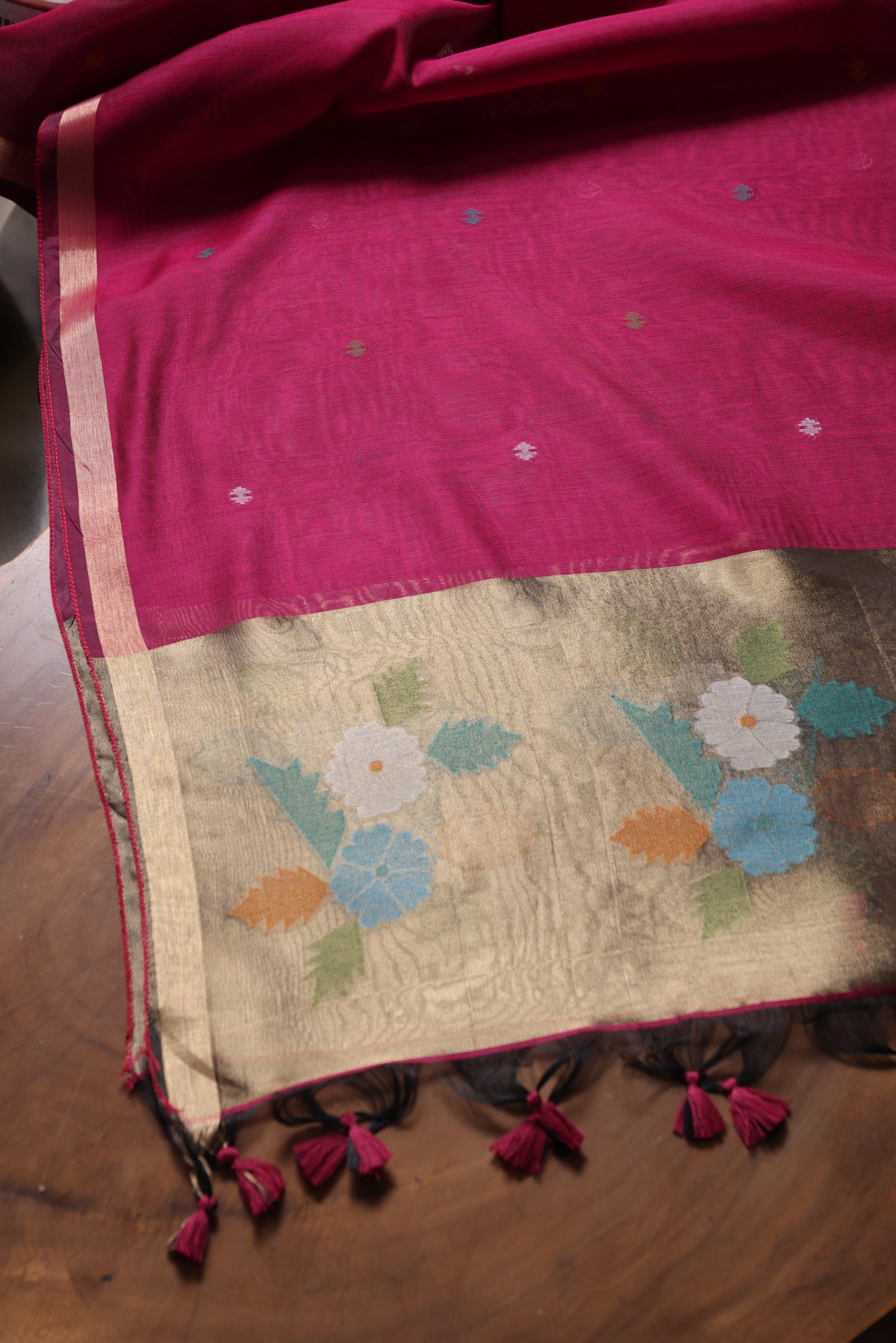 Floral Kiss Pink Soft Cotton Unstitched Suit Set