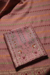 Opal Bliss Pink Muga Cotton Pashmina Unstitched Suit Set