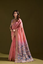 Load image into Gallery viewer, Siara Pink Muga Cotton Saree
