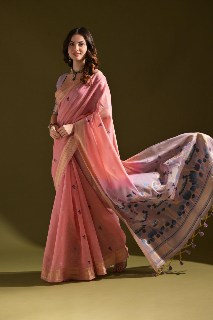 Siara Pink Muga Cotton Saree