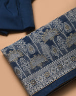 Load image into Gallery viewer, Opulent Hues Indigo Blue Soft Cotton Jamdani Unstitched Suit Set
