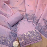 Load image into Gallery viewer, The Unseen Seam Lavender Muga Cotton Unstitched Suit Set
