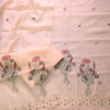 Mystic Weaves Peach Muga Cotton Unstitched Suit Set